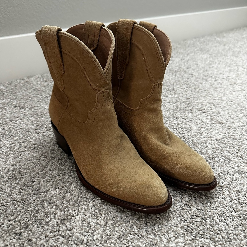 Tecovas Tan Suede Western Boots